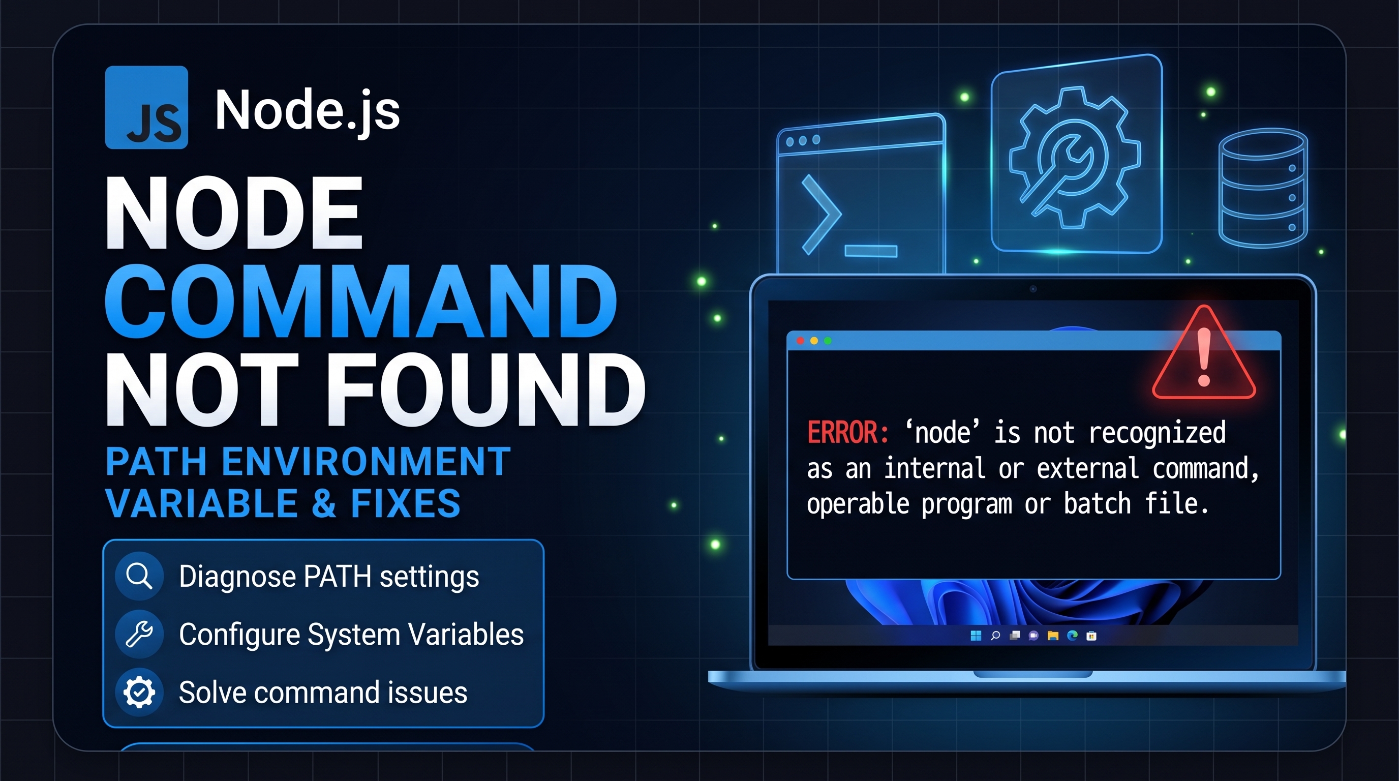 How to Fix "'node' is not recognized as an internal or external command